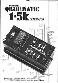 Bowens Ltd Quadmatic Flash Systems manual. Camera Instructions.